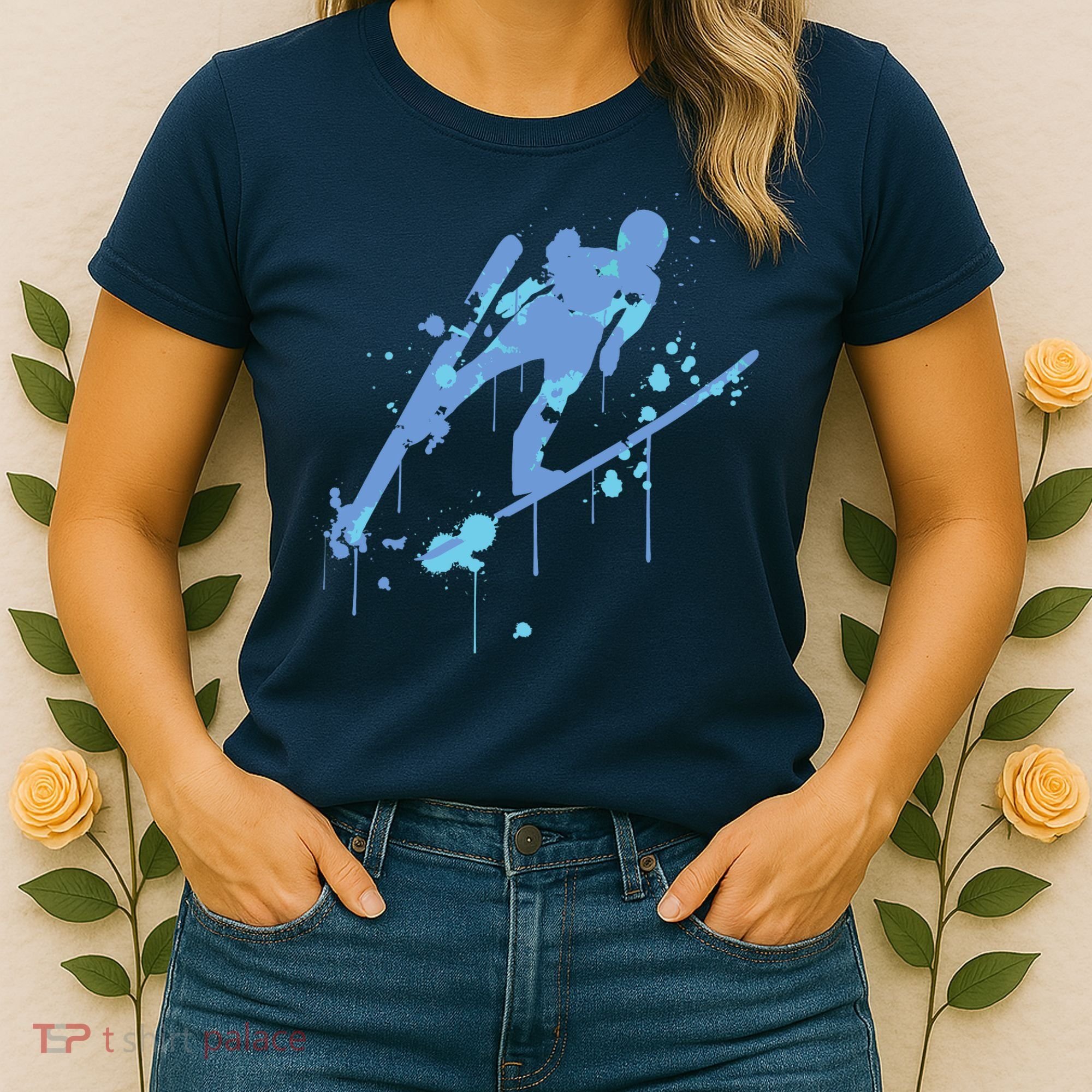 Splash Ski Flying Winter Sports Ski Jumping Women's T-Shirt