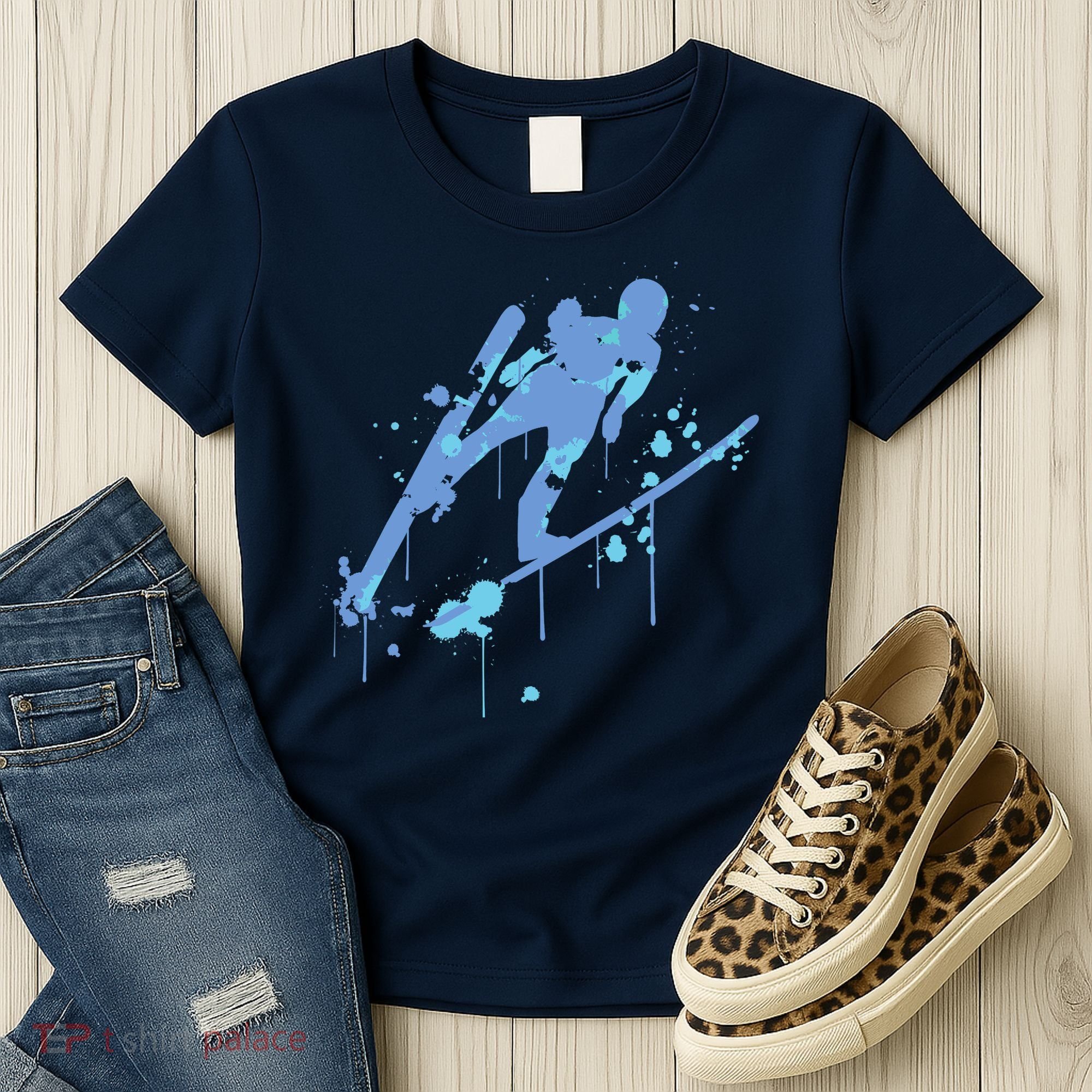 Splash Ski Flying Winter Sports Ski Jumping Women's T-Shirt