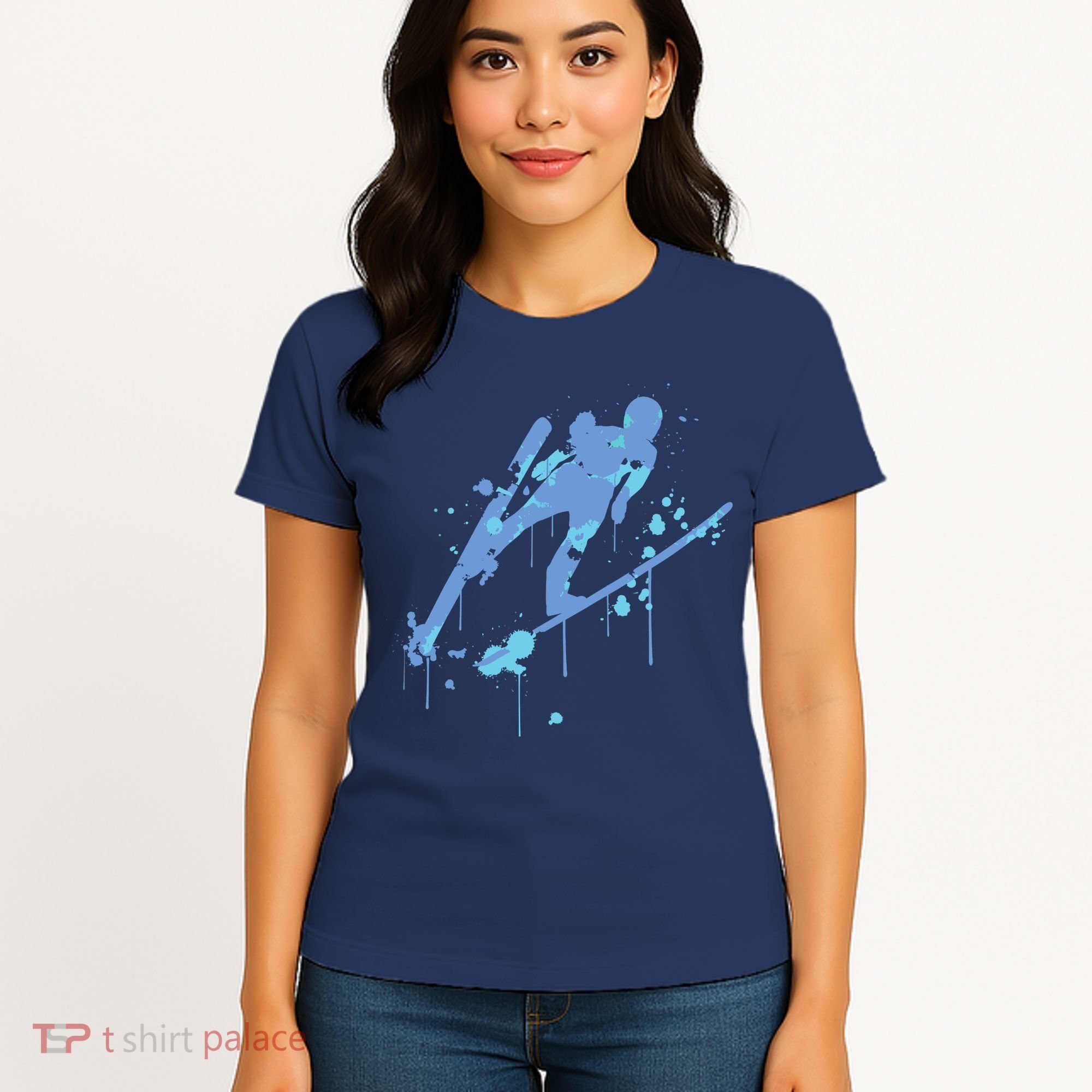 Splash Ski Flying Winter Sports Ski Jumping Women's T-Shirt