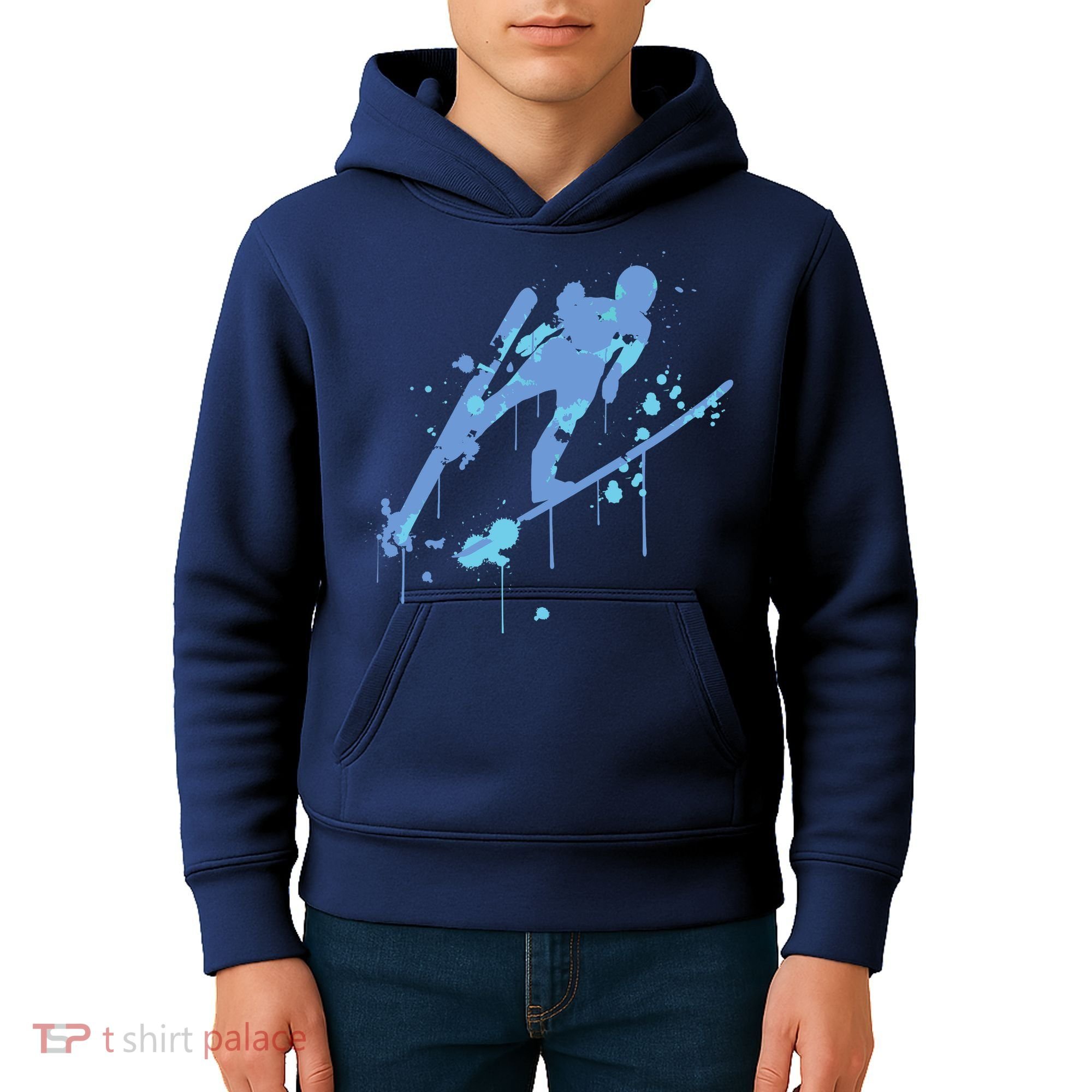 Splash Ski Flying Winter Sports Ski Jumping Kids Hoodie