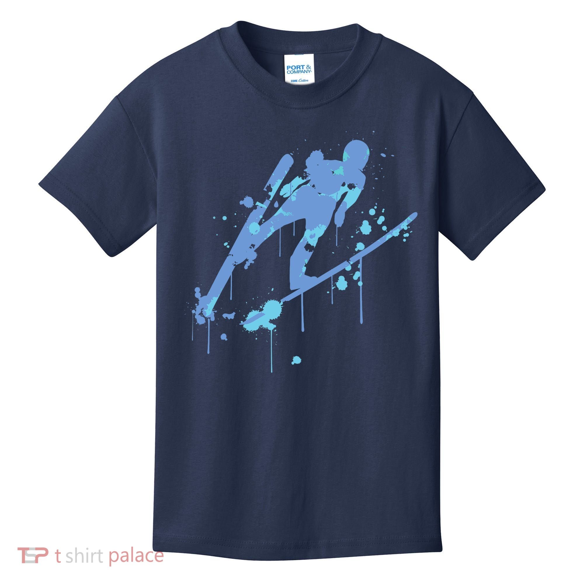 Splash Ski Flying Winter Sports Ski Jumping Kids T-Shirt