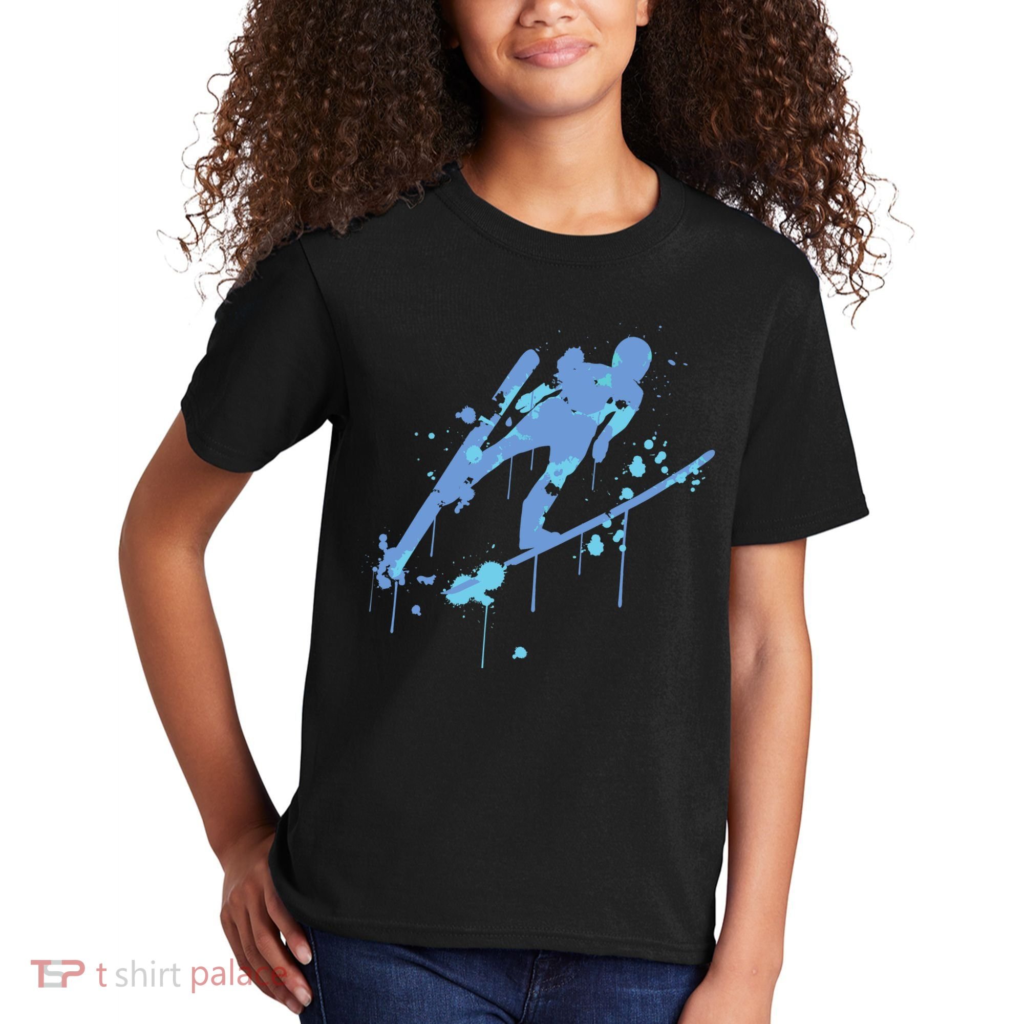 Splash Ski Flying Winter Sports Ski Jumping Kids T-Shirt