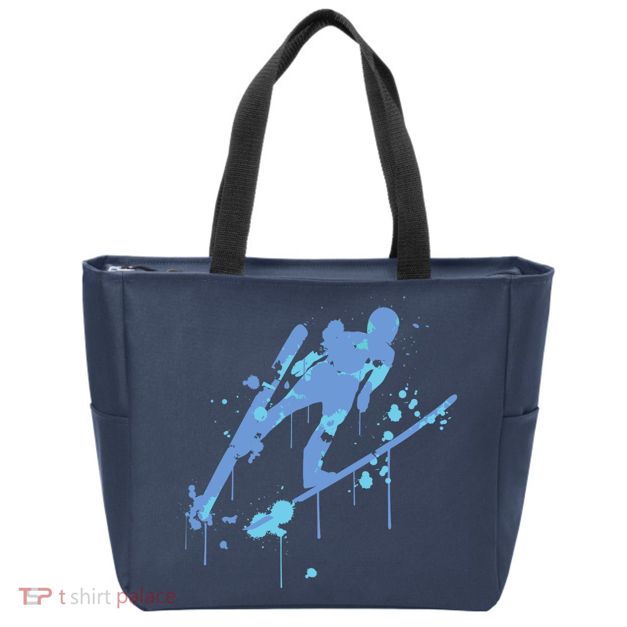 Splash Ski Flying Winter Sports Ski Jumping Tote Bag