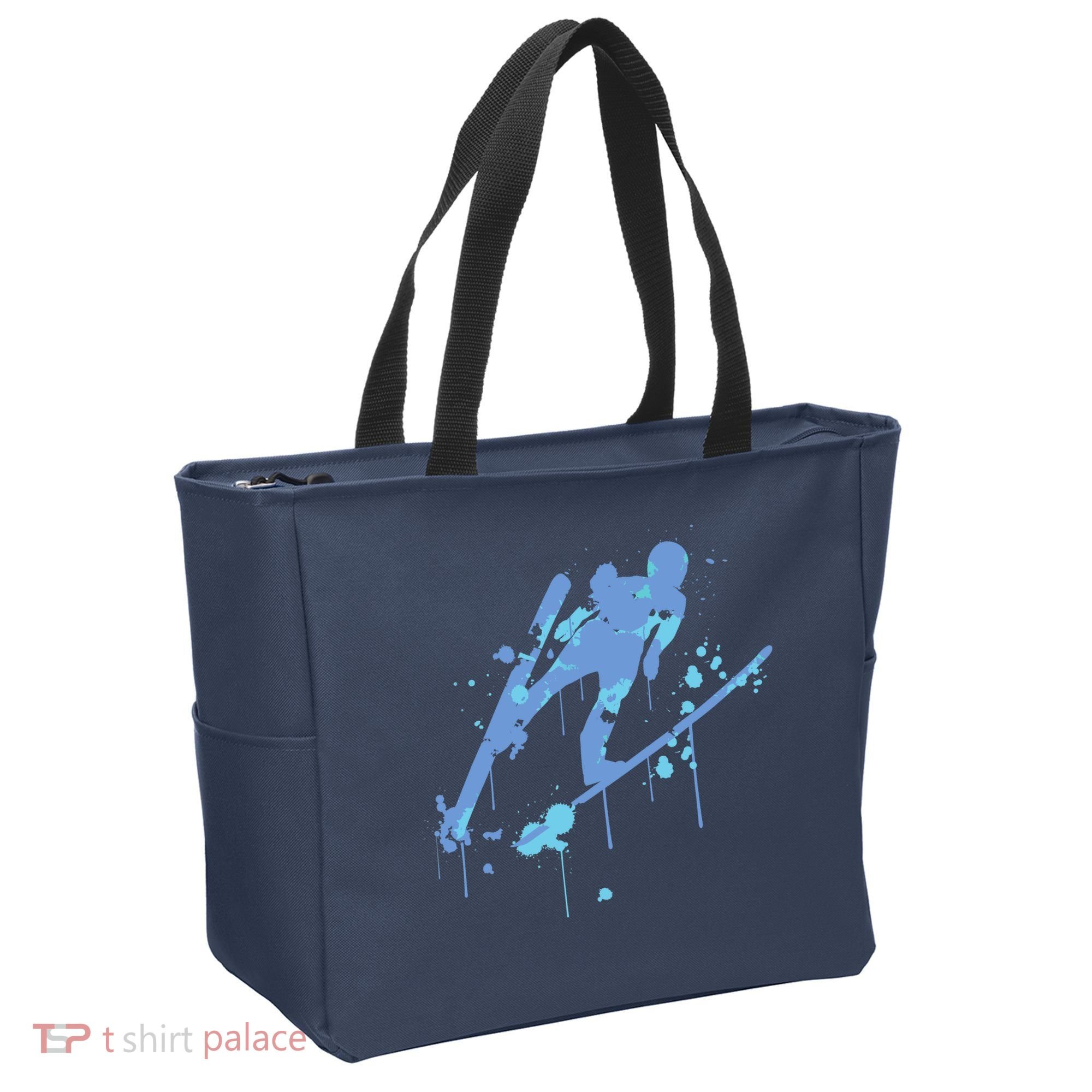Splash Ski Flying Winter Sports Ski Jumping Tote Bag