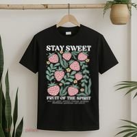 Stay Sweet Fruit Of The Spirit Strawberry Jesus  T-Shirt thumb 2
