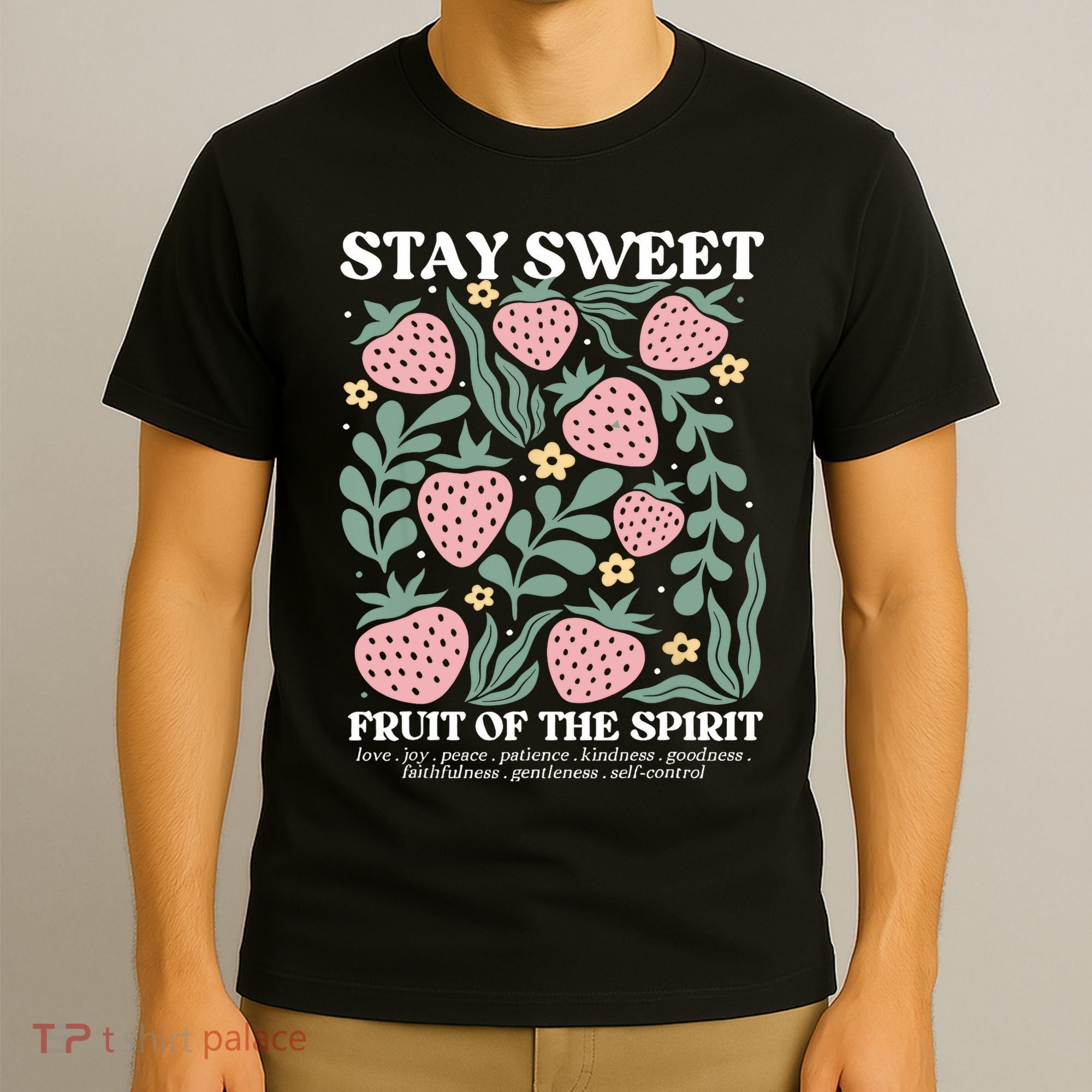 Stay Sweet Fruit Of The Spirit Strawberry Jesus  T-Shirt