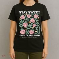 Stay Sweet Fruit Of The Spirit Strawberry Jesus  T-Shirt thumb 4