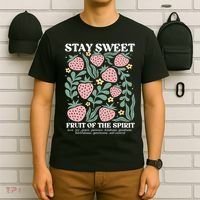 Stay Sweet Fruit Of The Spirit Strawberry Jesus  T-Shirt thumb 6