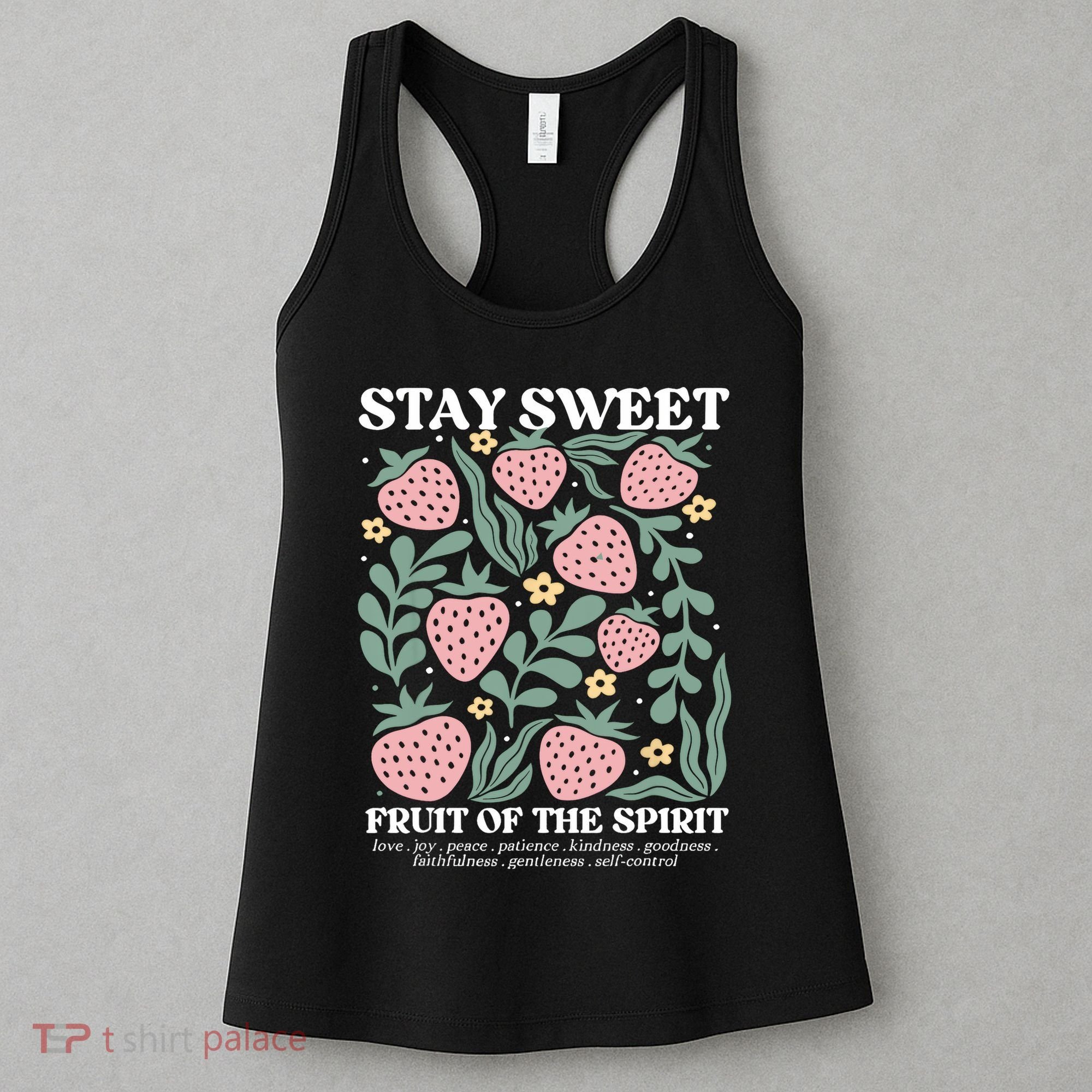 Stay Sweet Fruit Of The Spirit Strawberry Jesus  Women's Tank Top