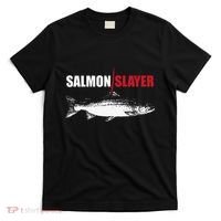 Salmon Slayer Funny Salmon Fishing Gift Fisherman T-Shirt thumb 0