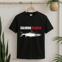 Salmon Slayer Funny Salmon Fishing Gift Fisherman T-Shirt thumb 2