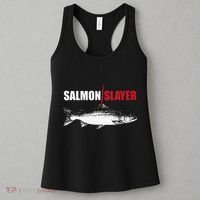 Salmon Slayer Funny Salmon Fishing Gift Fisherman Women's Tank Top thumb 3