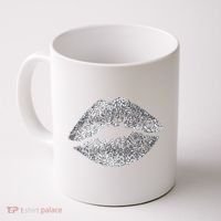 Sexy Silver Glitter Lips Kiss Me Love Makeup Lipstick Shirt Coffee Mug thumb 0