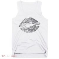 Sexy Silver Glitter Lips Kiss Me Love Makeup Lipstick Shirt Tank Top thumb 0