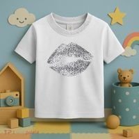 Sexy Silver Glitter Lips Kiss Me Love Makeup Lipstick Shirt Toddler T-Shirt thumb 3