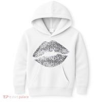 Sexy Silver Glitter Lips Kiss Me Love Makeup Lipstick Shirt Kids Hoodie thumb 0