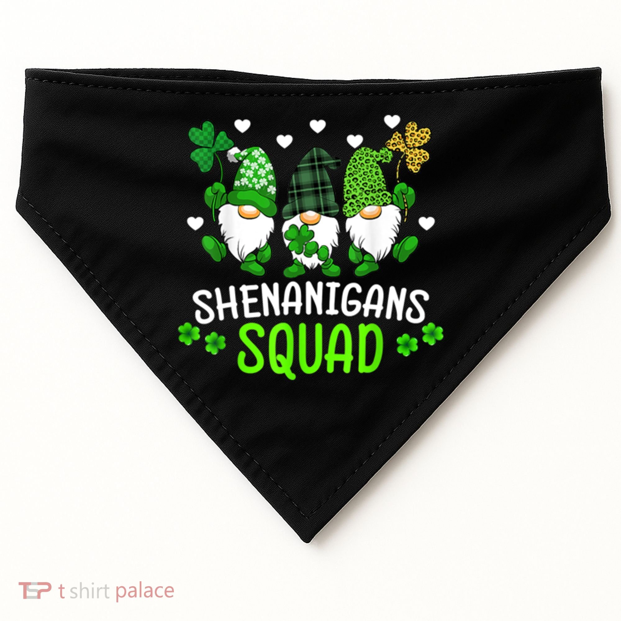 Shenanigans Squad Gnome St Patrick's USA-Made Doggie Bandana
