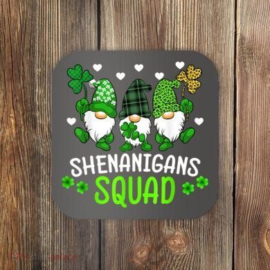 Shenanigans Squad Gnome St Patrick's Coaster