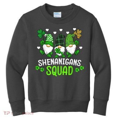 Shenanigans Squad Gnome St Patrick's Kids Sweatshirt