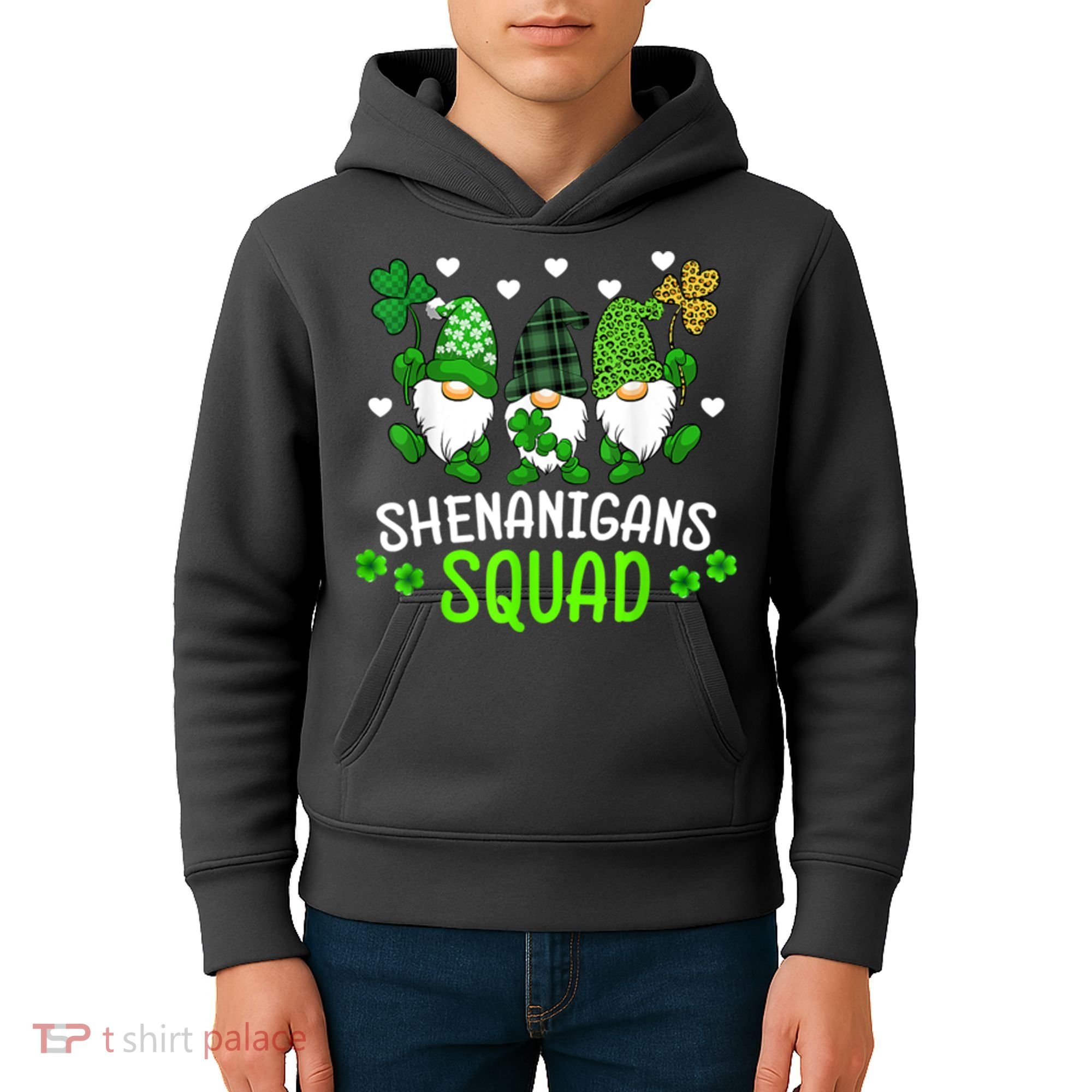 Shenanigans Squad Gnome St Patrick's Kids Hoodie