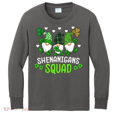 Shenanigans Squad Gnome St Patrick's Kids Long Sleeve Shirt