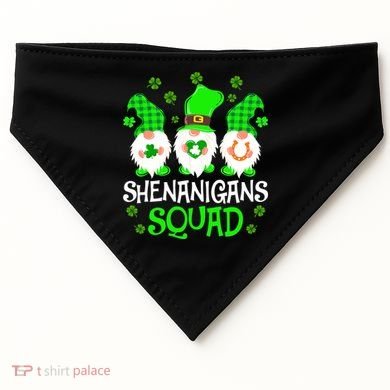 Shenanigans Squad Gnomies St Patrick's Day USA-Made Doggie Bandana