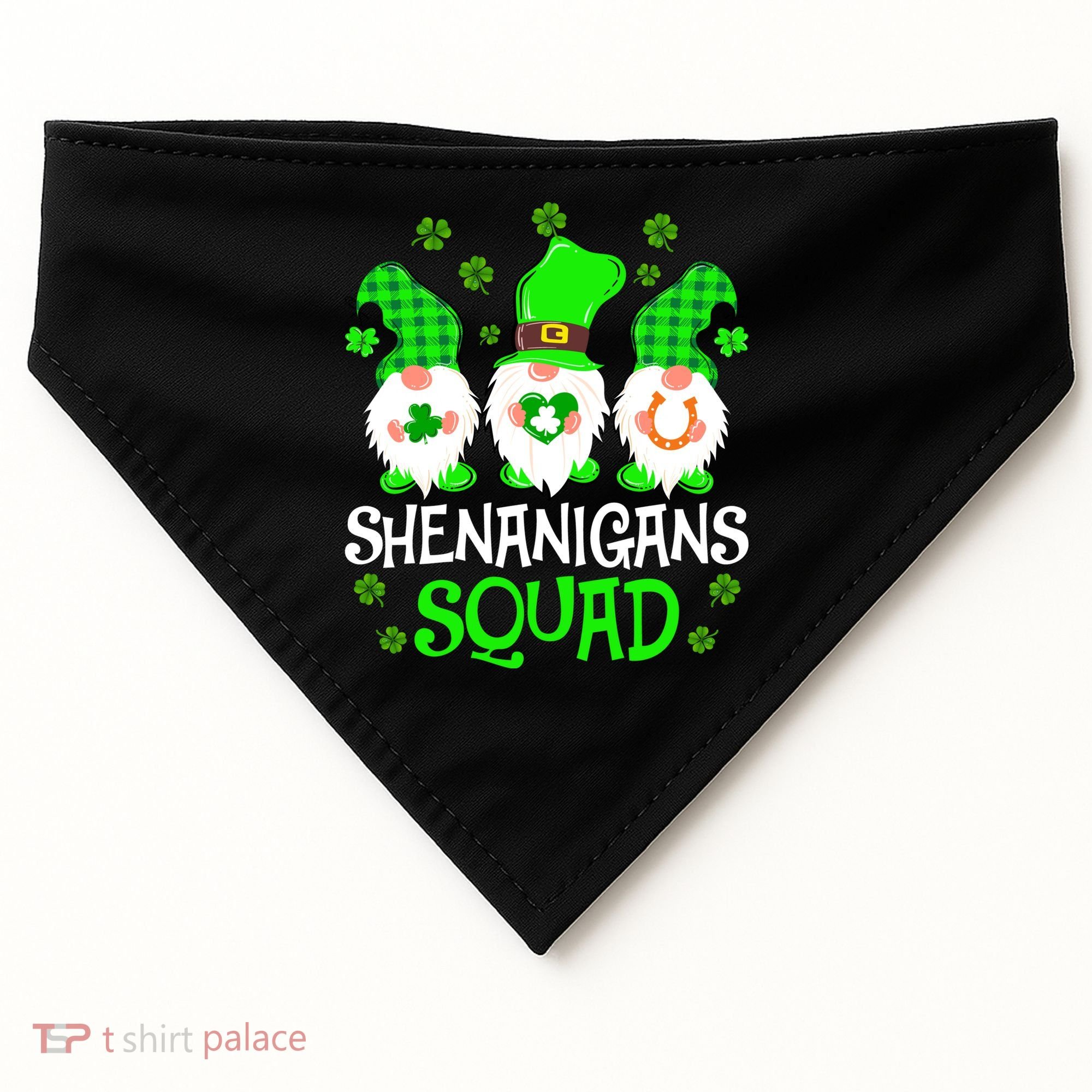 Shenanigans Squad Gnomies St Patrick's Day USA-Made Doggie Bandana
