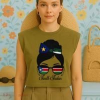 South Sudan Girl Garment-Dyed Women's Muscle Tee thumb 4
