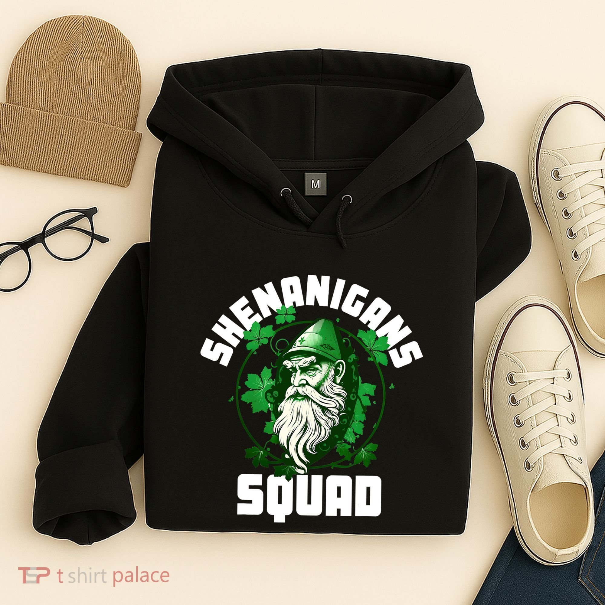 Shenanigans Squad Gnome Shamrock Matching St Patricks Day Hoodie