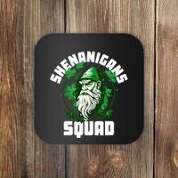 Shenanigans Squad Gnome Shamrock Matching St Patricks Day Coaster thumb 0