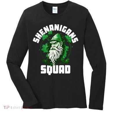 Shenanigans Squad Gnome Shamrock Matching St Patricks Day Women's Long Sleeve Shirt