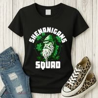 Shenanigans Squad Gnome Shamrock Matching St Patricks Day Women's T-Shirt thumb 3