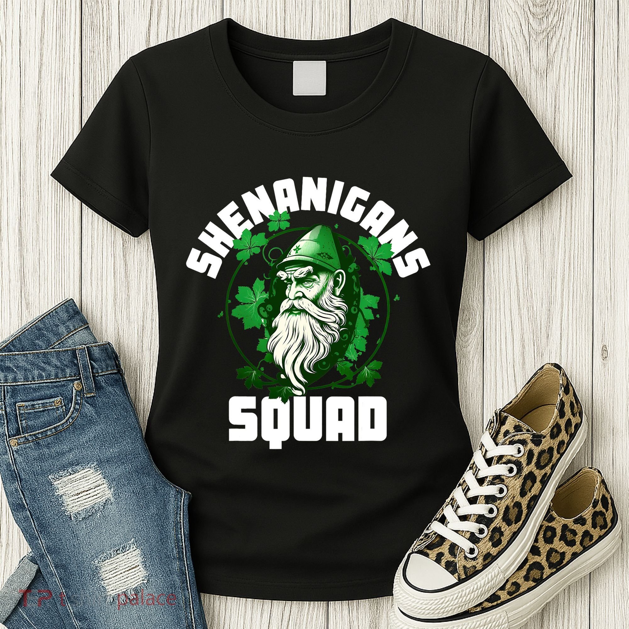 Shenanigans Squad Gnome Shamrock Matching St Patricks Day Women's T-Shirt