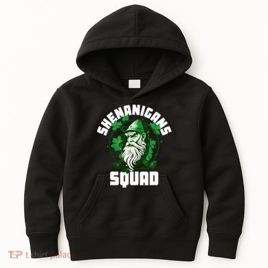 Shenanigans Squad Gnome Shamrock Matching St Patricks Day Kids Hoodie