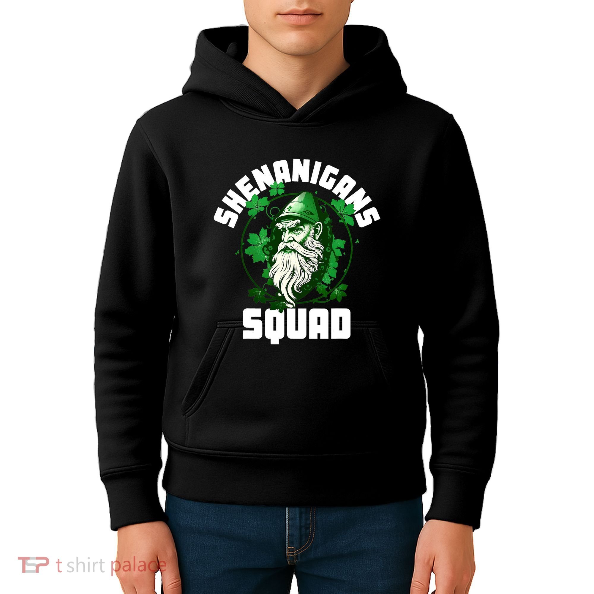 Shenanigans Squad Gnome Shamrock Matching St Patricks Day Kids Hoodie
