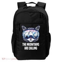 Ski Snowboard Goggles Funny The Meowtains Are Calling Gift Backpack thumb 0