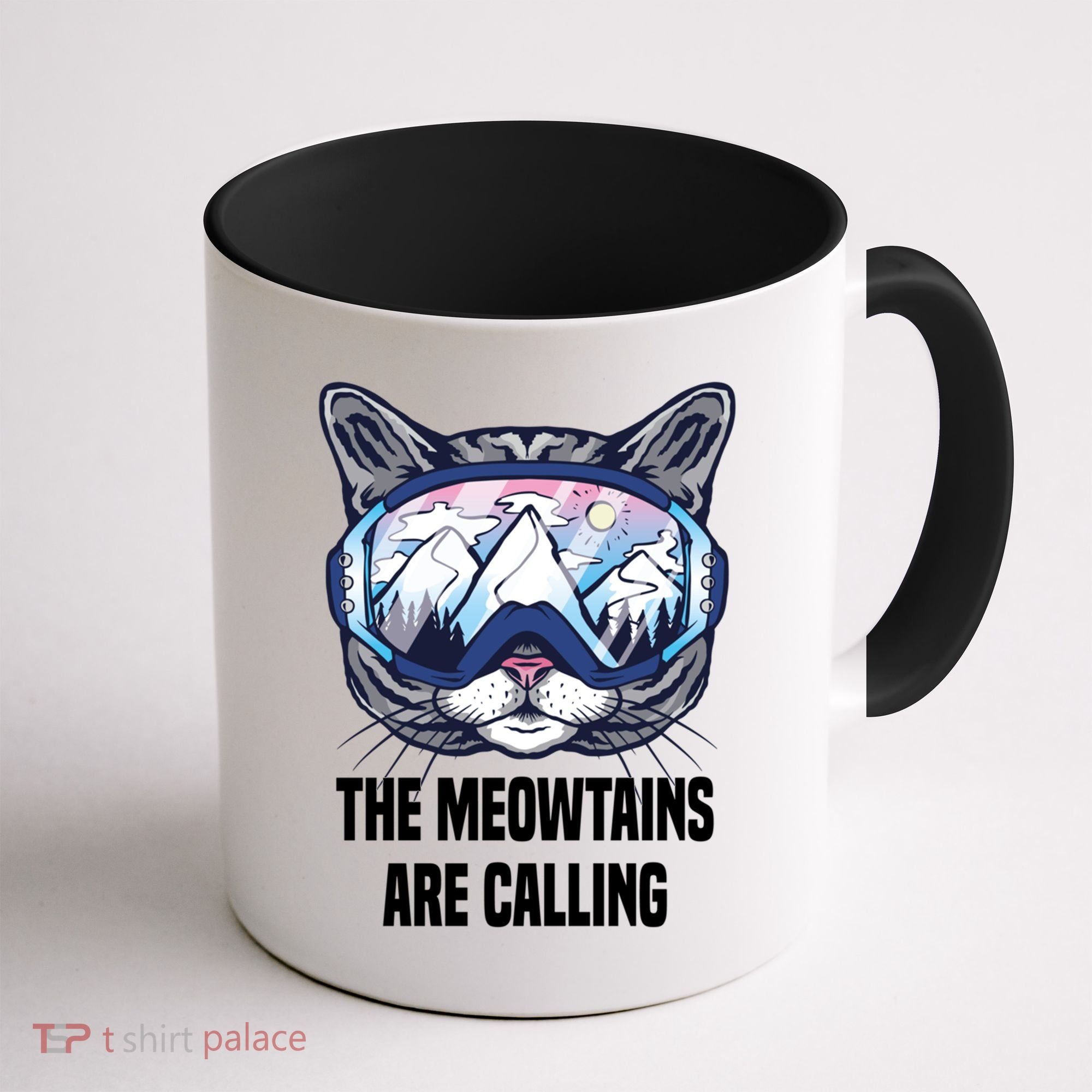 Ski Snowboard Goggles Funny The Meowtains Are Calling Gift Coffee Mug
