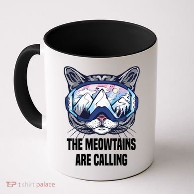 Ski Snowboard Goggles Funny The Meowtains Are Calling Gift Coffee Mug