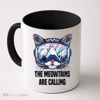 Ski Snowboard Goggles Funny The Meowtains Are Calling Gift Coffee Mug thumb 0