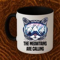 Ski Snowboard Goggles Funny The Meowtains Are Calling Gift Coffee Mug thumb 2