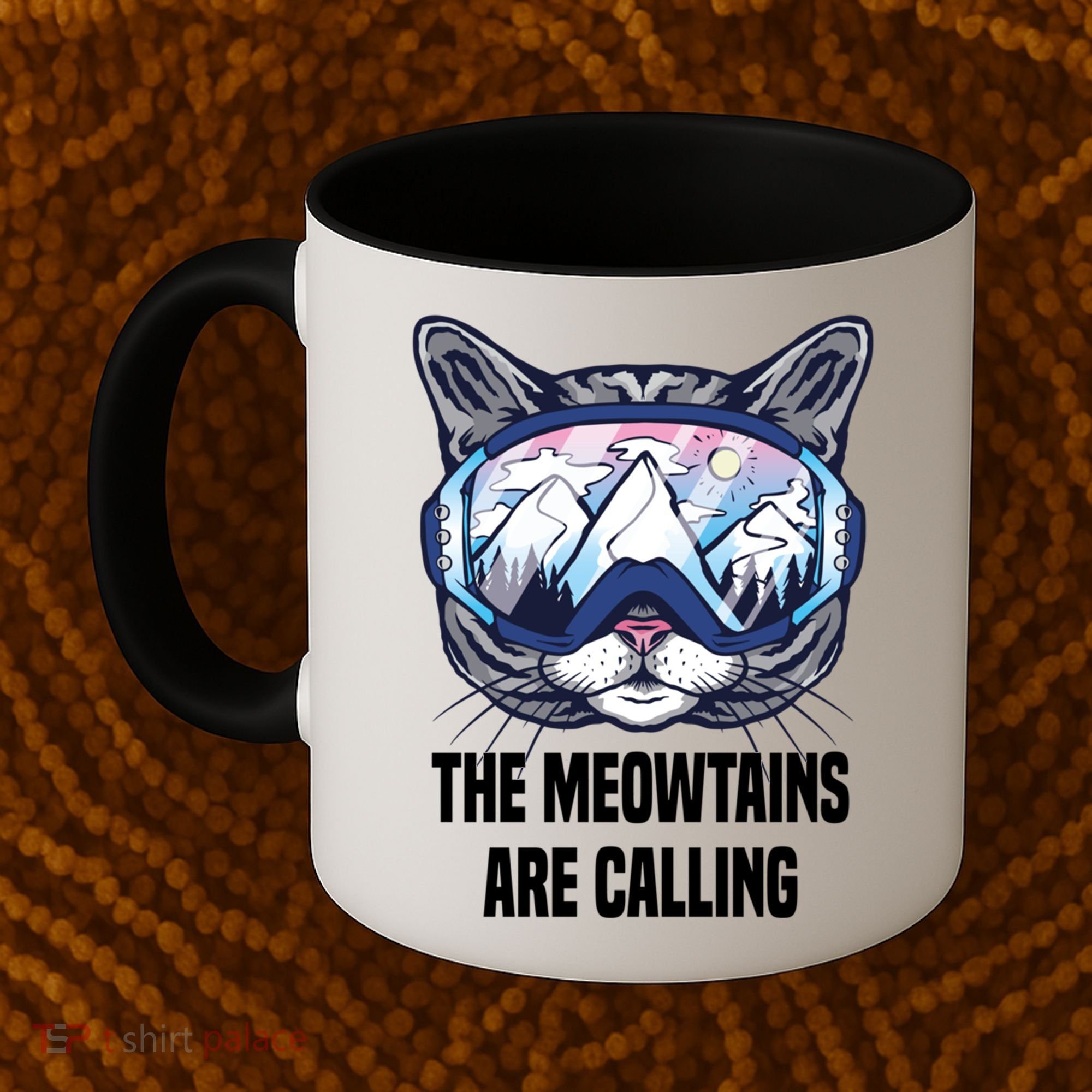 Ski Snowboard Goggles Funny The Meowtains Are Calling Gift Coffee Mug