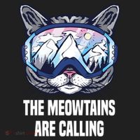 Ski Snowboard Goggles Funny The Meowtains Are Calling Gift Beanie thumb 2