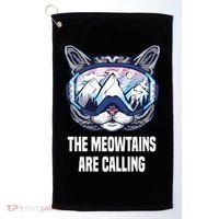 Ski Snowboard Goggles Funny The Meowtains Are Calling Gift Golf Towel thumb 0