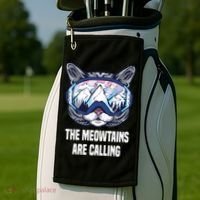 Ski Snowboard Goggles Funny The Meowtains Are Calling Gift Golf Towel thumb 2