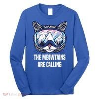 Ski Snowboard Goggles Funny The Meowtains Are Calling Gift Long Sleeve Shirt thumb 0