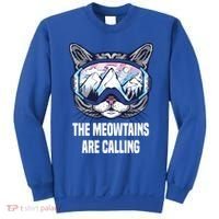 Ski Snowboard Goggles Funny The Meowtains Are Calling Gift Sweatshirt thumb 0