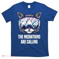 Ski Snowboard Goggles Funny The Meowtains Are Calling Gift T-Shirt thumb 0