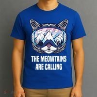 Ski Snowboard Goggles Funny The Meowtains Are Calling Gift T-Shirt thumb 3