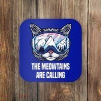 Ski Snowboard Goggles Funny The Meowtains Are Calling Gift Coaster thumb 0