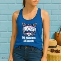 Ski Snowboard Goggles Funny The Meowtains Are Calling Gift Women's Tank Top thumb 2